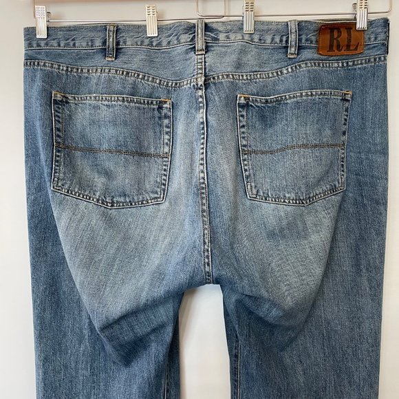 Ralph Lauren Polo Jeans Company Mens 42 Straight Leg Jeans Distressed Cotton - Picture 5 of 14